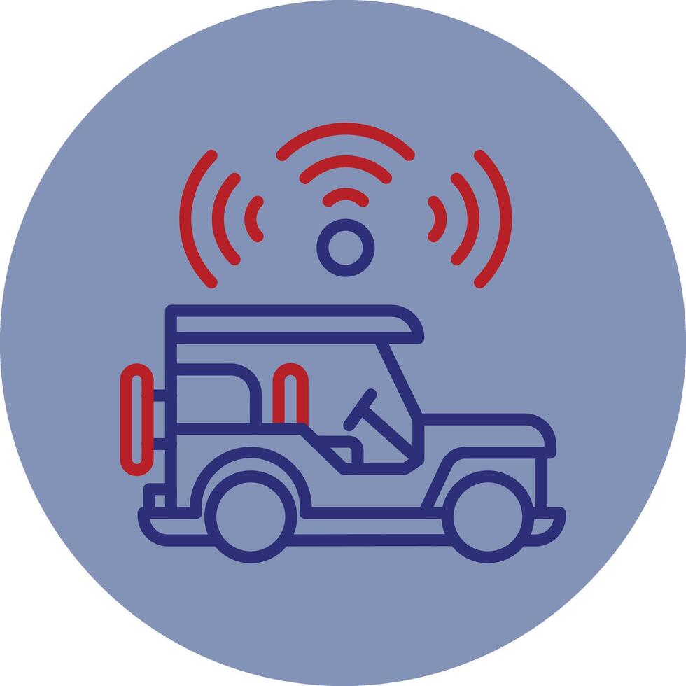 Autonomous Line Two Color Circle Icon vector