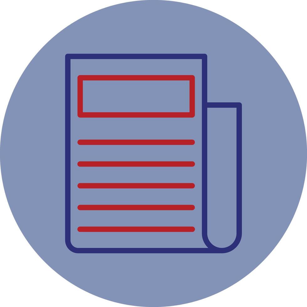 Newspaper Line Two Color Circle Icon vector