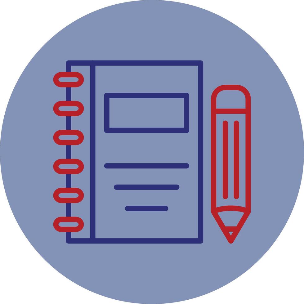Notebook Line Two Color Circle Icon vector