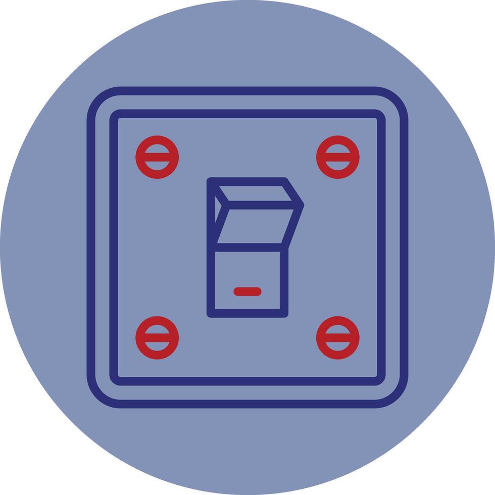 Light Switch Line Two Color Circle Icon vector