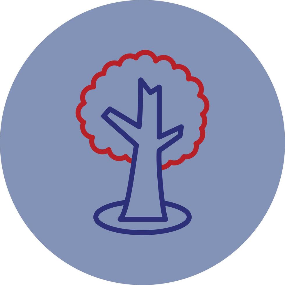 Tree Line Two Color Circle Icon vector