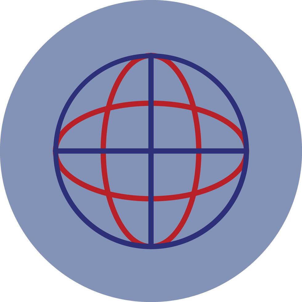 Globe Line Two Color Circle Icon vector