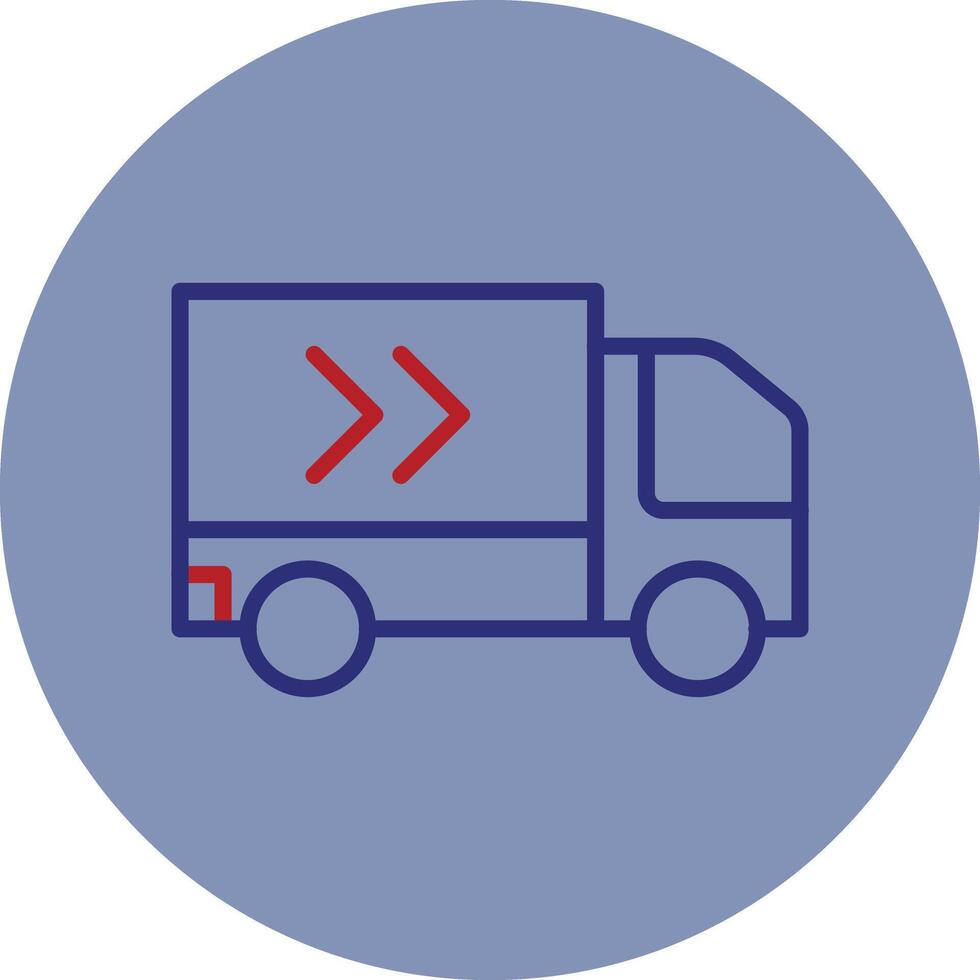 Shipping Truck Line Two Color Circle Icon vector