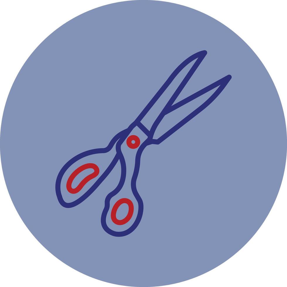 Scissors Line Two Color Circle Icon vector