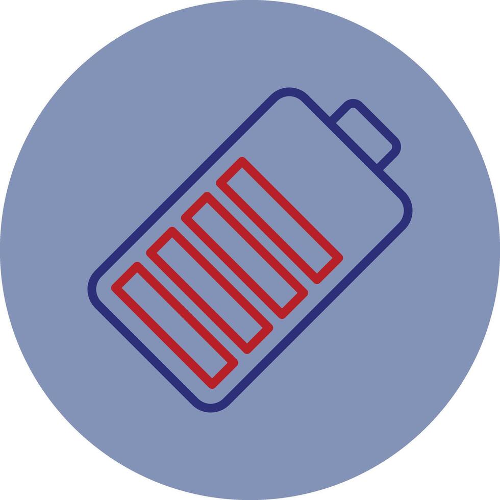 Battery Line Two Color Circle Icon vector