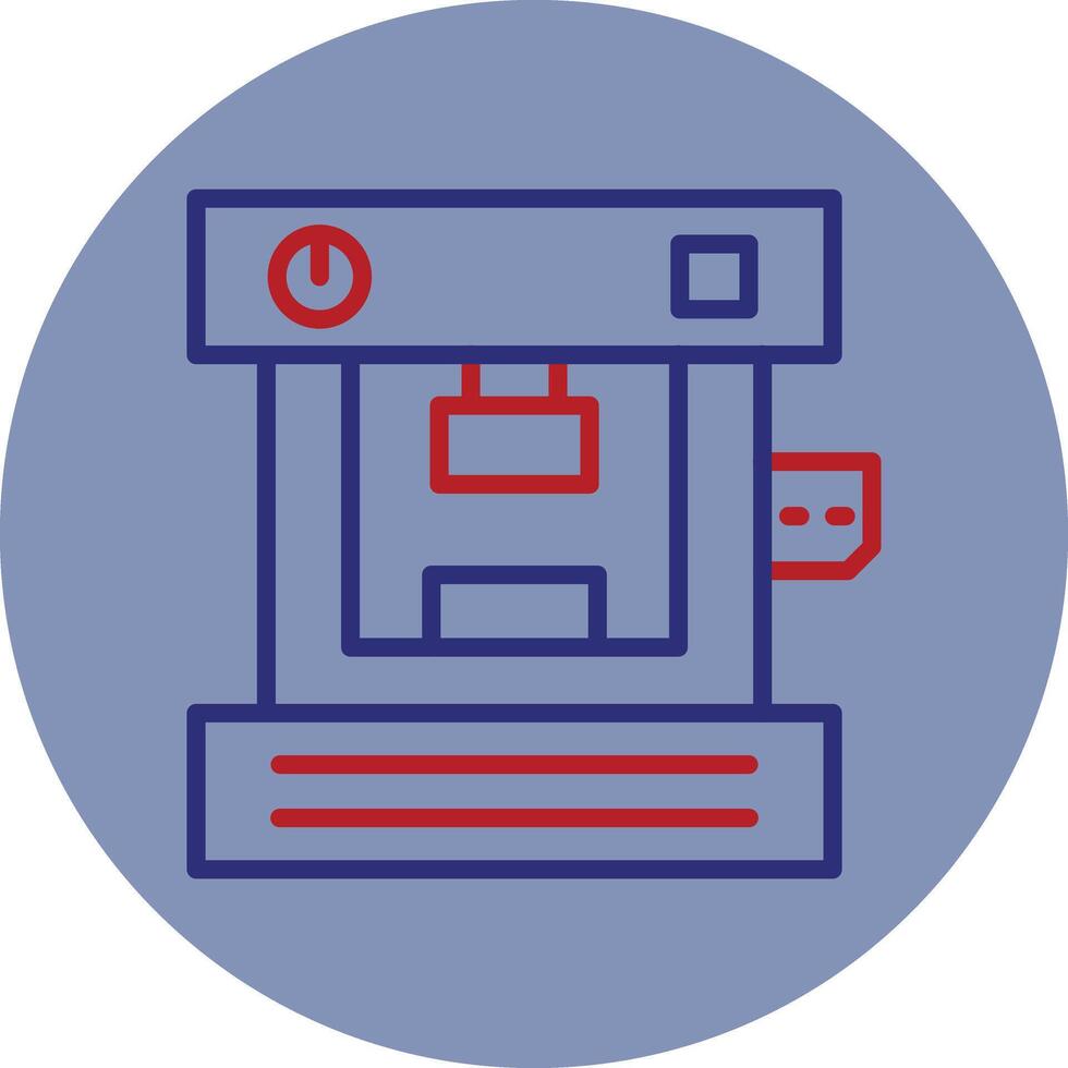 Hydraulic Press Line Two Color Circle Icon vector