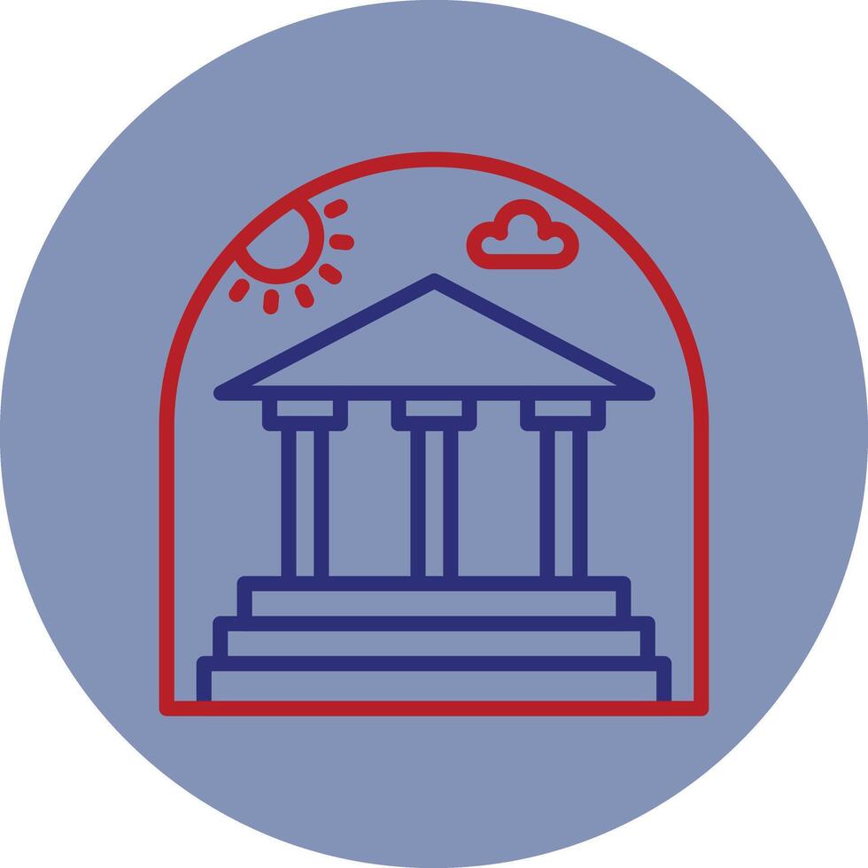 Dome Line Two Color Circle Icon vector