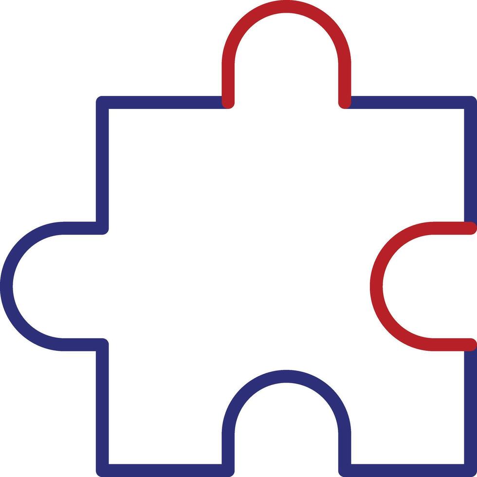 Puzzle Line Two Color Icon vector