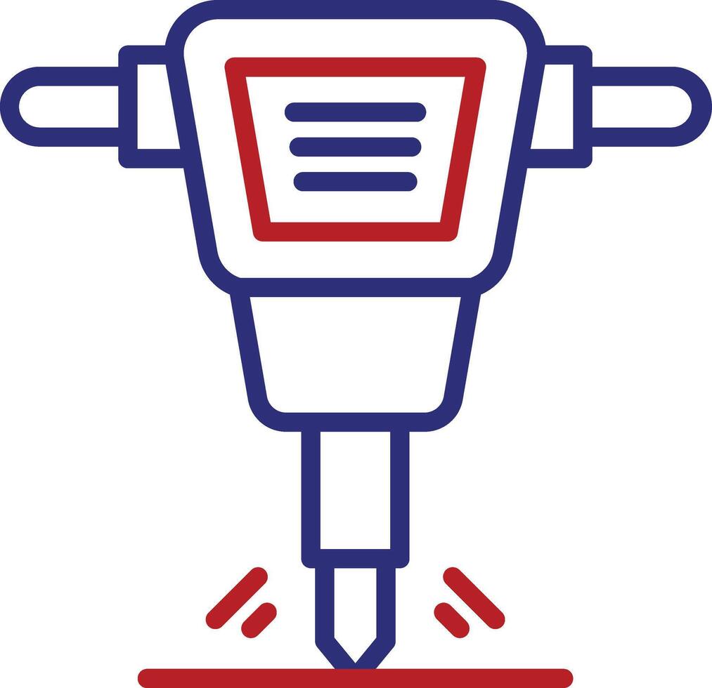 Jackhammer Line Two Color Icon vector