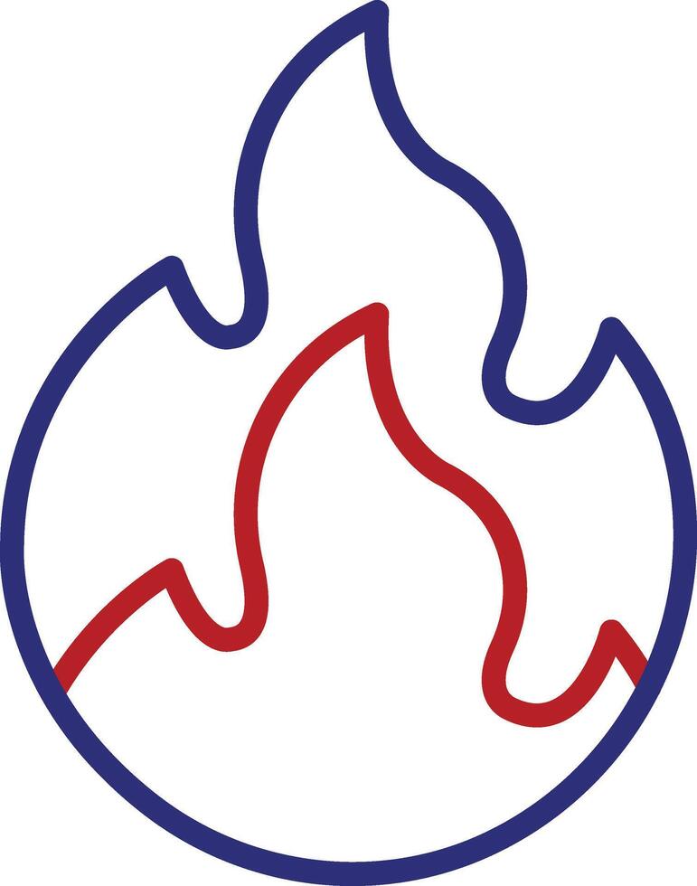 Fire Line Two Color Icon vector