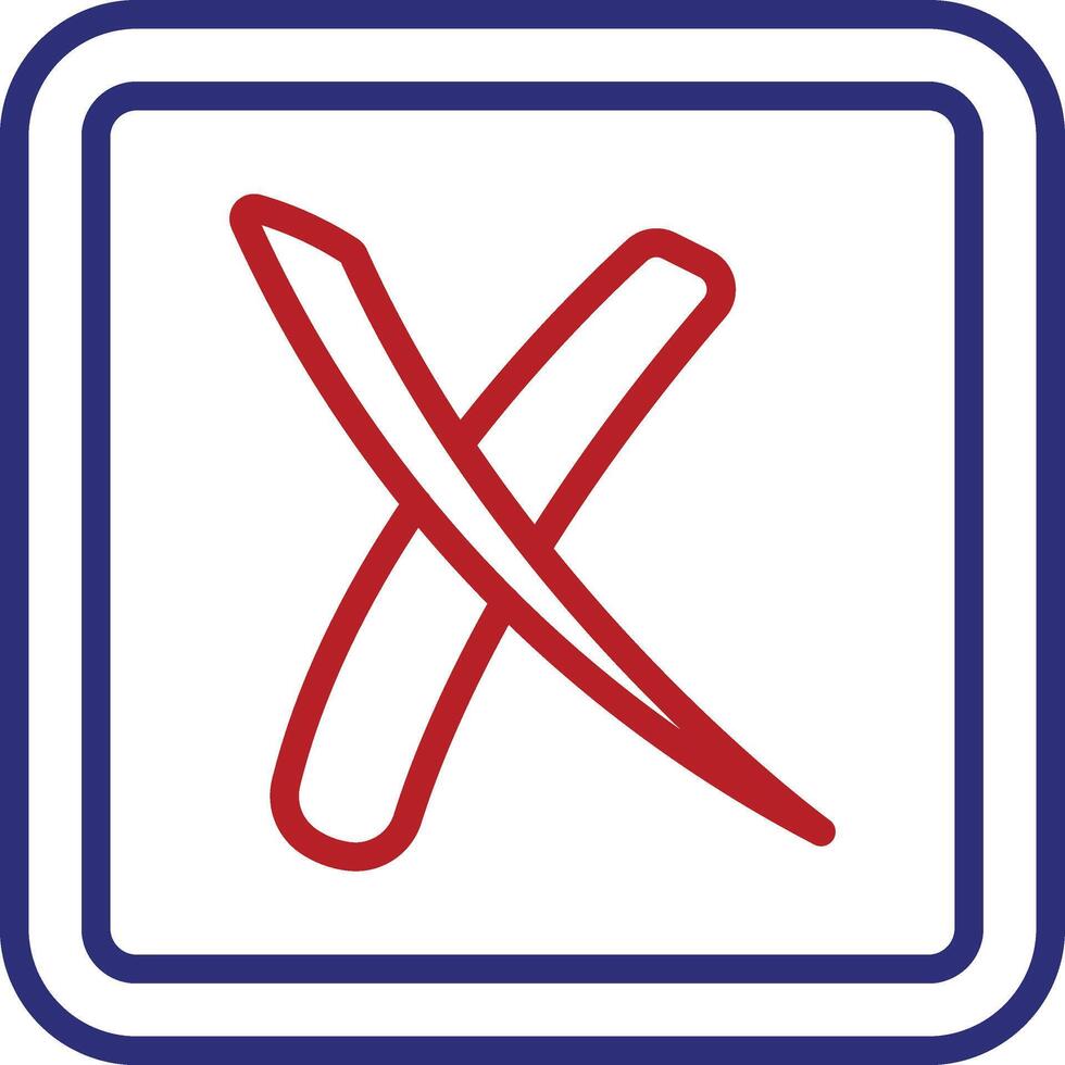 Cross Line Two Color Icon vector