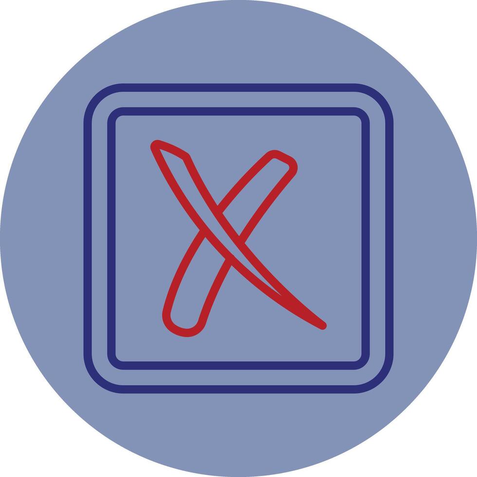 Cross Line Two Color Circle Icon vector