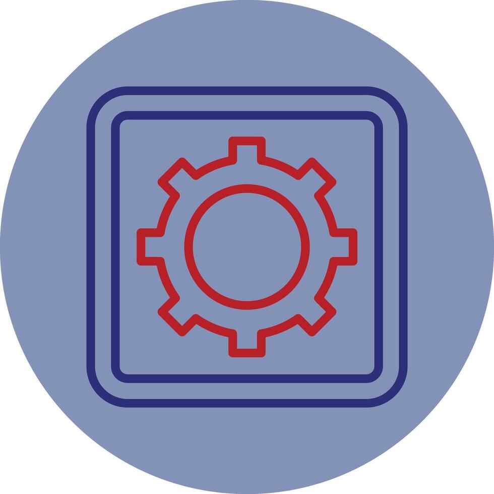Settings Line Two Color Circle Icon vector