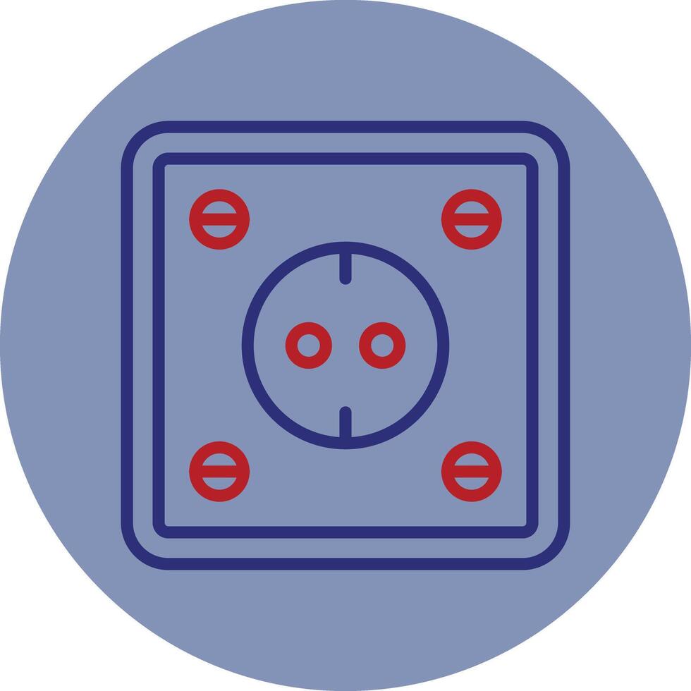Socket Line Two Color Circle Icon vector