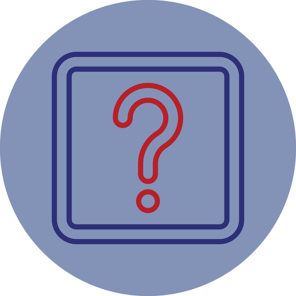 Question Mark Line Two Color Circle Icon vector