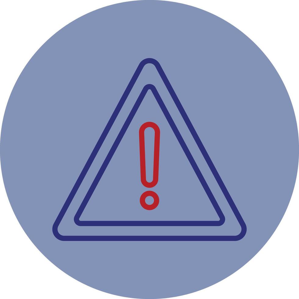 Warning Sign Line Two Color Circle Icon vector