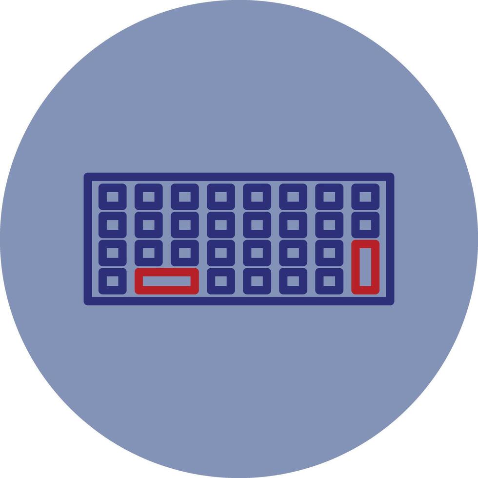 Keyboard Line Two Color Circle Icon vector