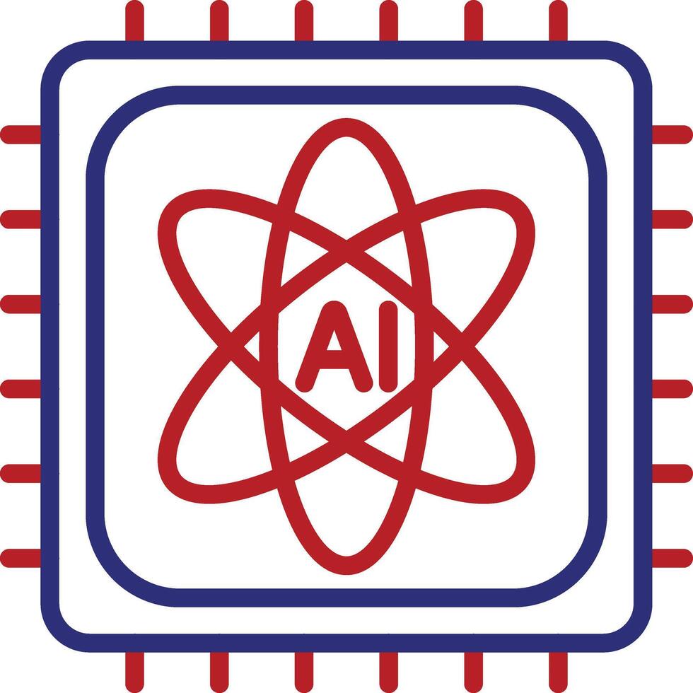 Artificial Intelligence Line Two Color Icon vector