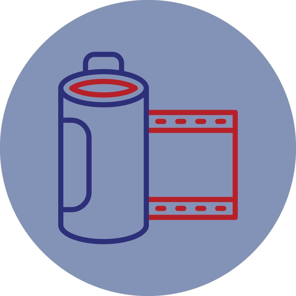 Film Roll Line Two Color Circle Icon vector