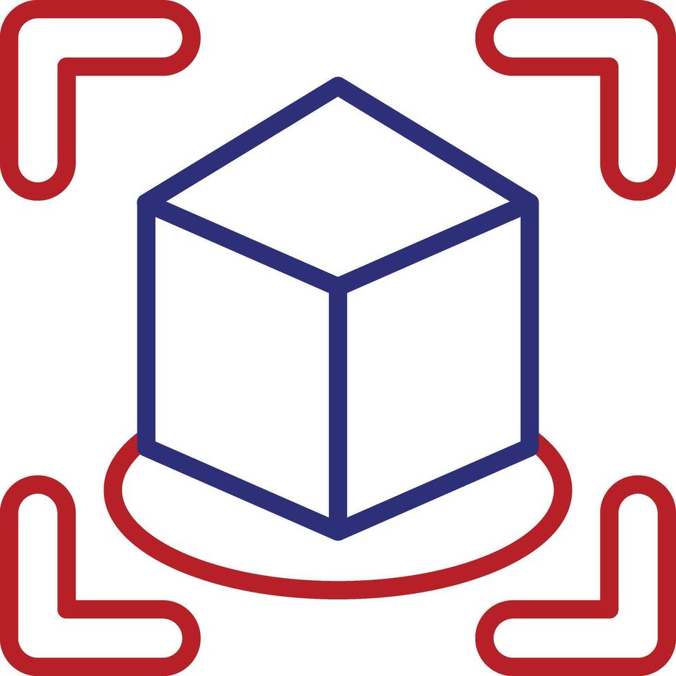 Augmented Reality Line Two Color Icon vector