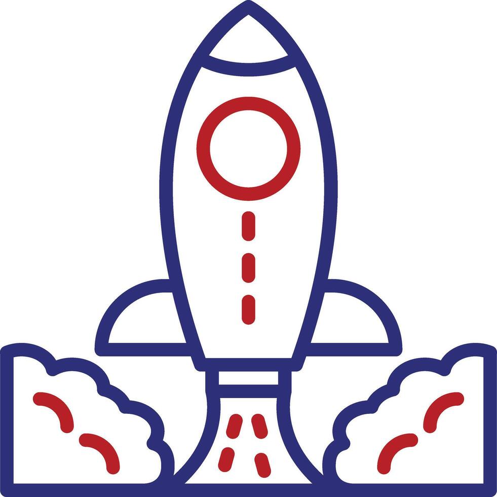 Rocket Line Two Color Icon vector