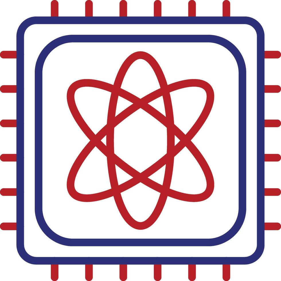 Quantum Computer Line Two Color Icon vector
