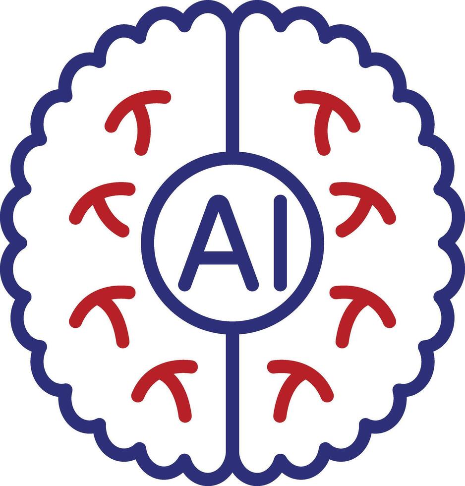Deep Learning Line Two Color Icon vector