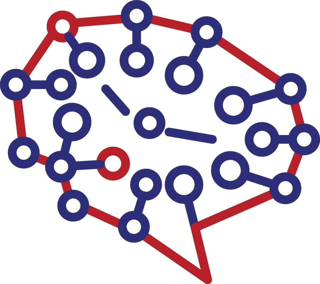 Neural Network Line Two Color Icon vector