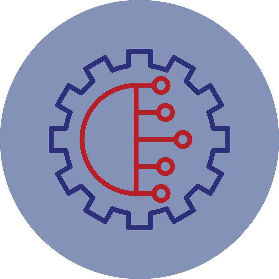 Digital Line Two Color Circle Icon vector