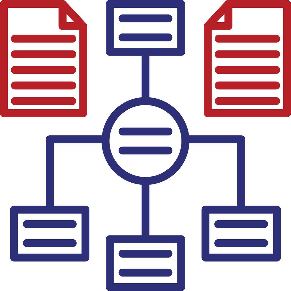 Algorithm Line Two Color Icon vector