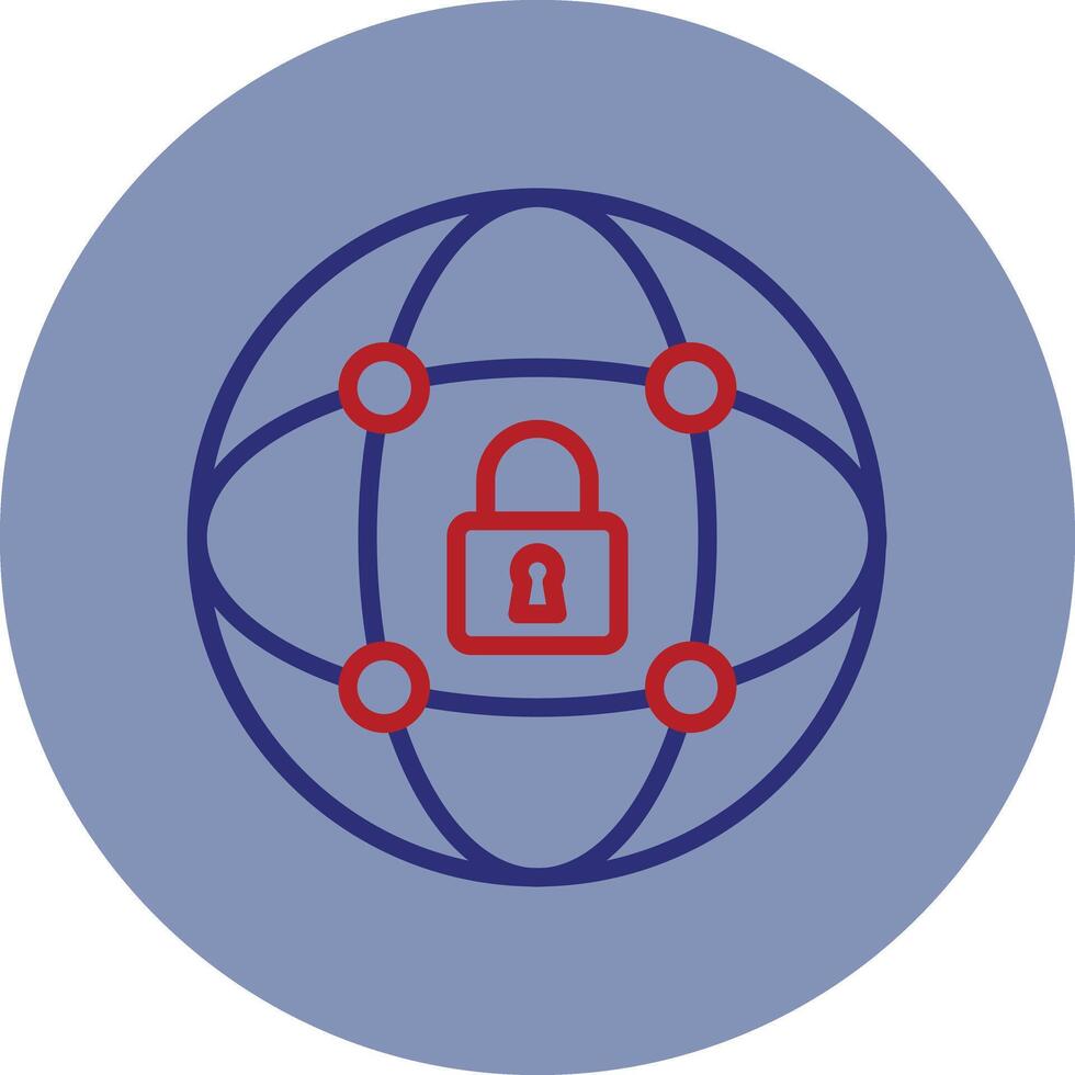 Cyberspace Line Two Color Circle Icon vector