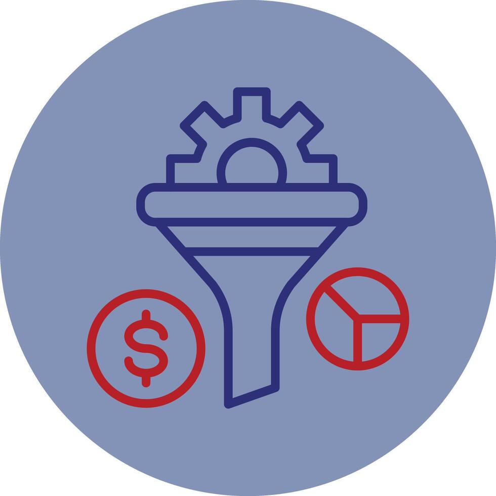 Conversion Optimization Line Two Color Circle Icon vector