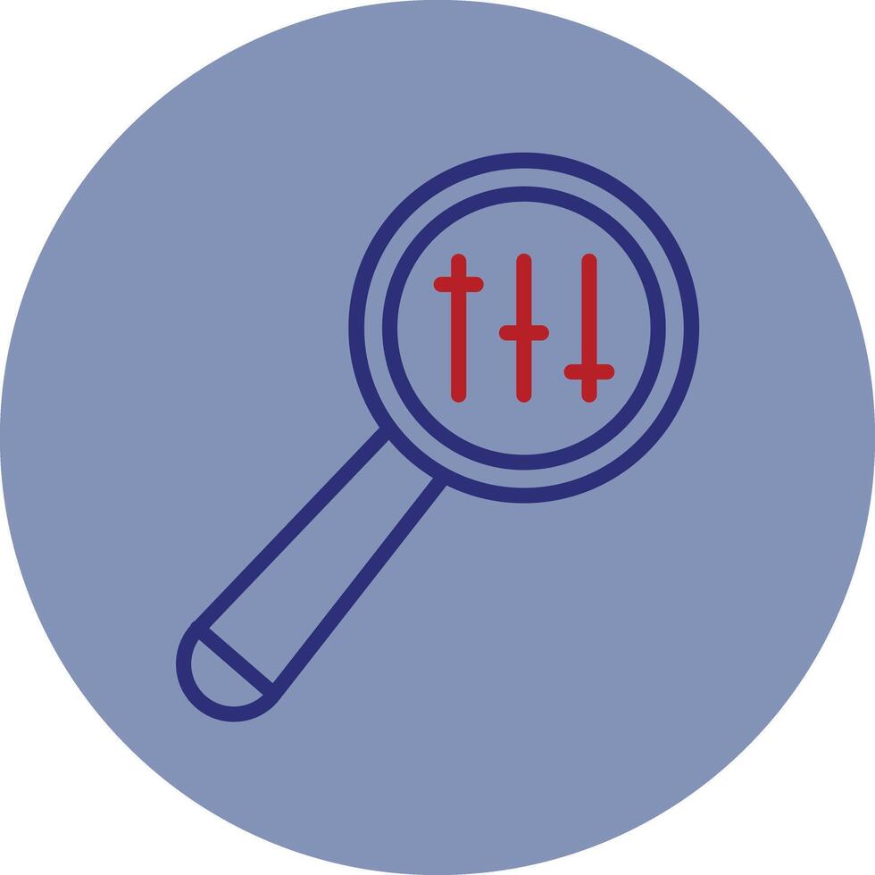 Search Volume Line Two Color Circle Icon vector