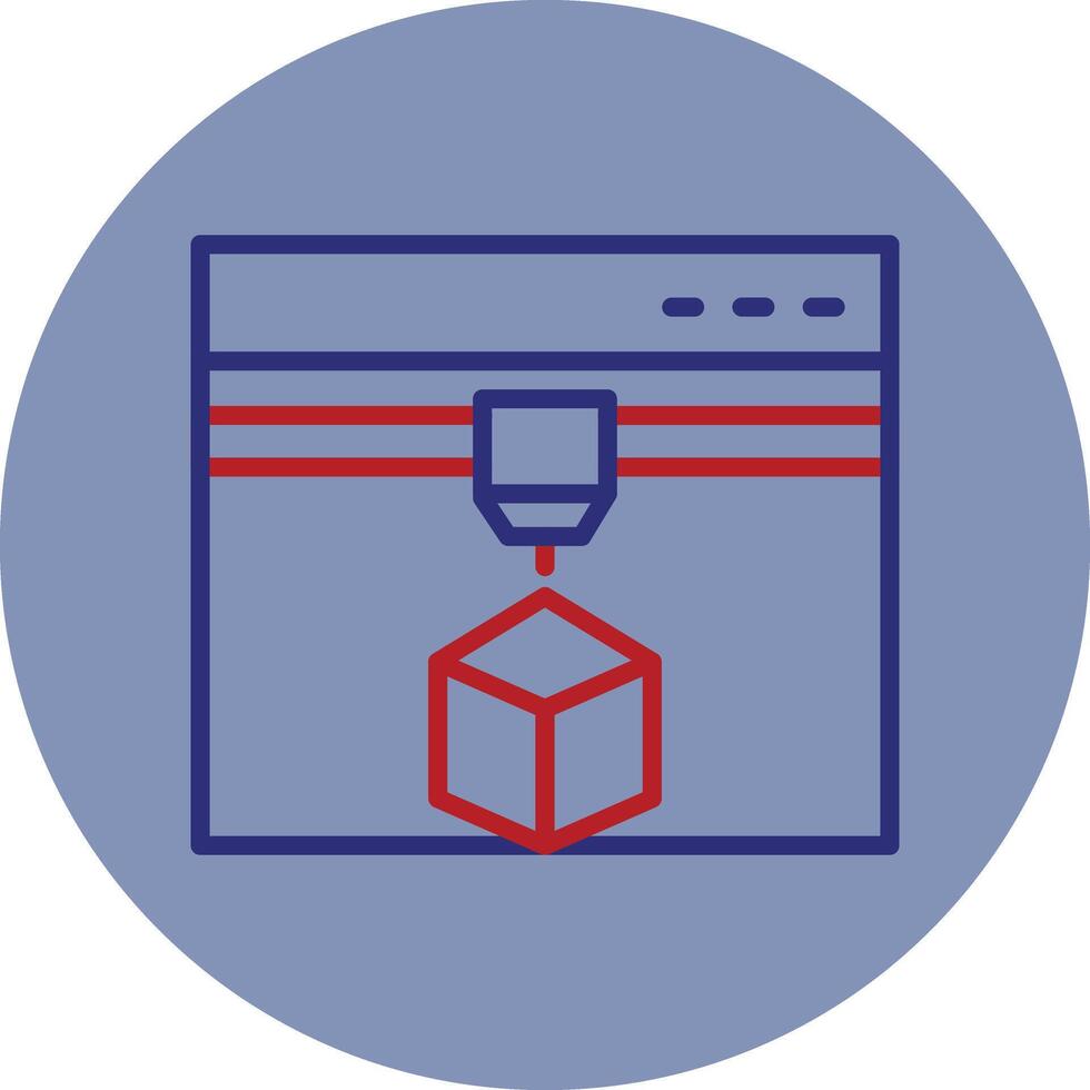 3d Printing Line Two Color Circle Icon vector