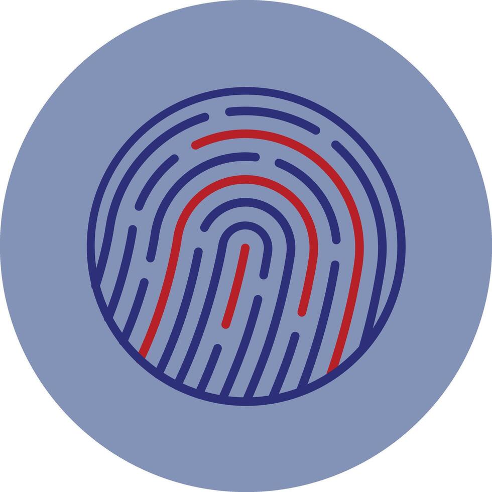Biometrics Line Two Color Circle Icon vector