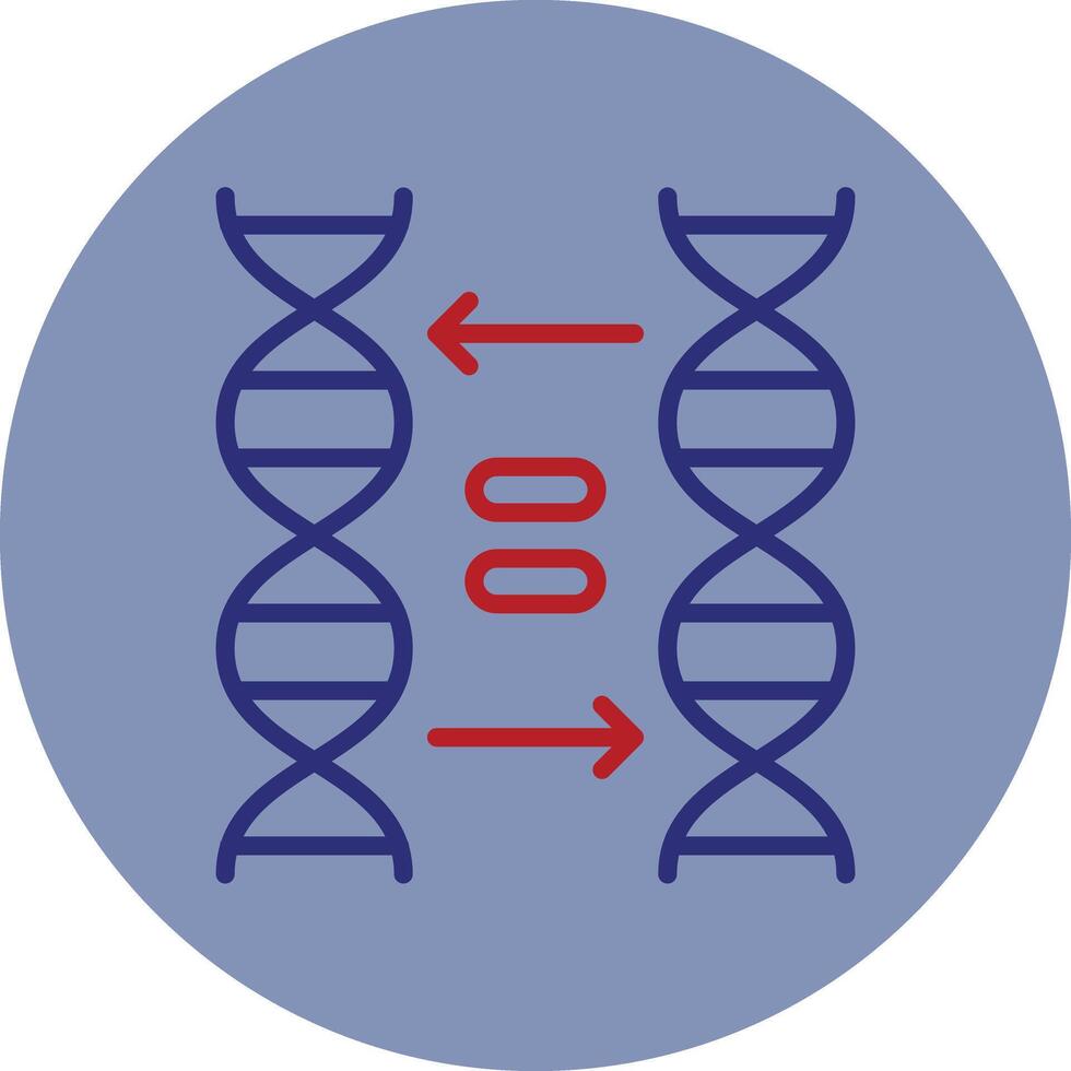 Cloning Line Two Color Circle Icon vector