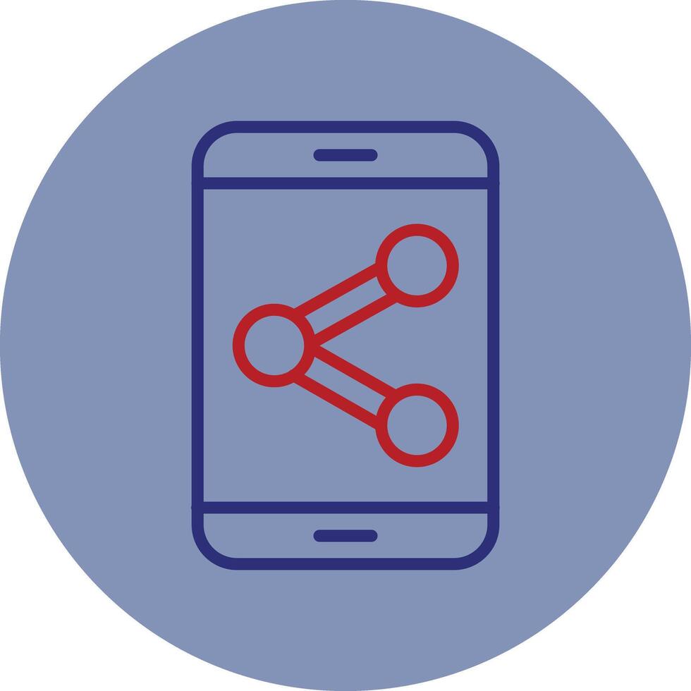 enlace análisis línea dos color circulo icono vector