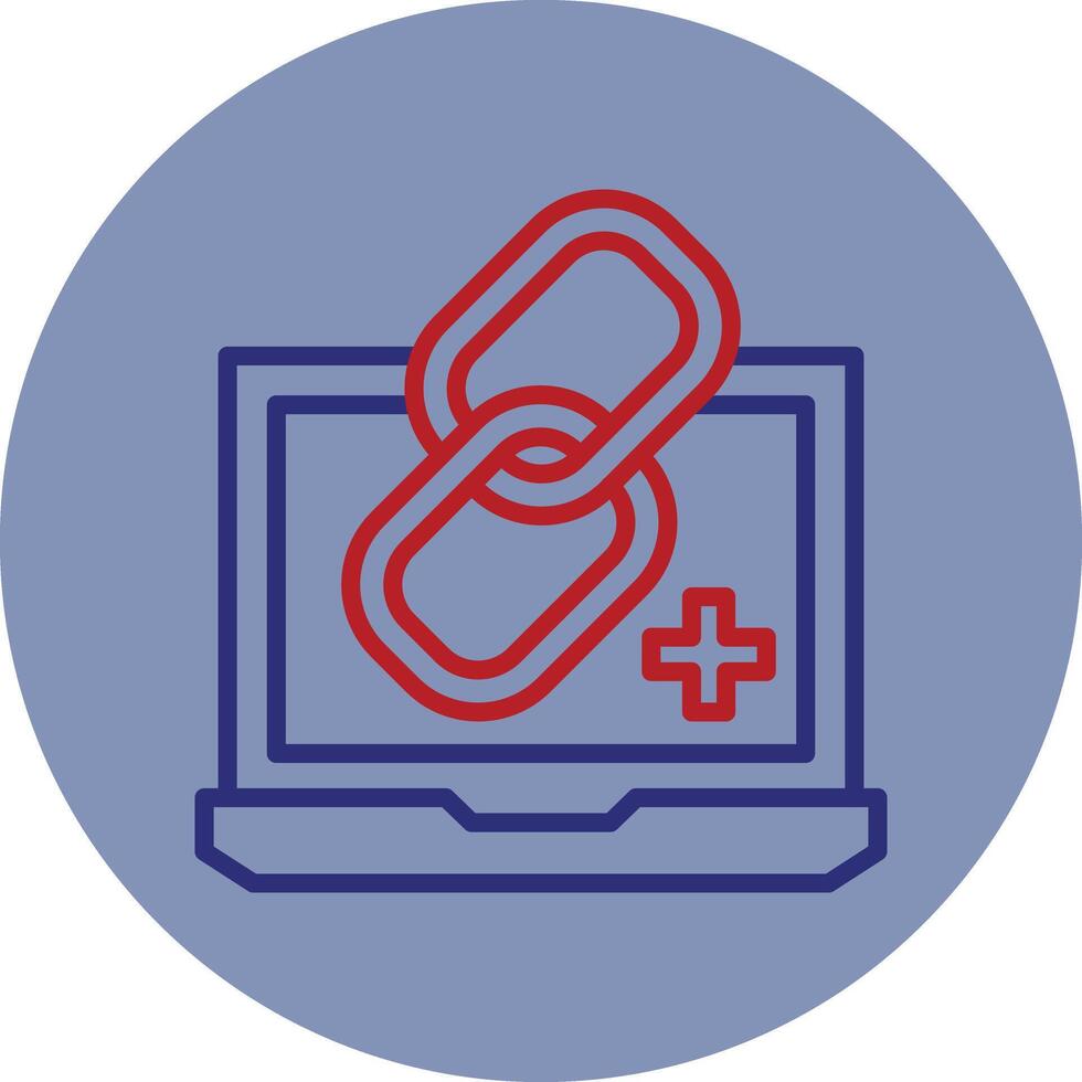 Link Building Line Two Color Circle Icon vector
