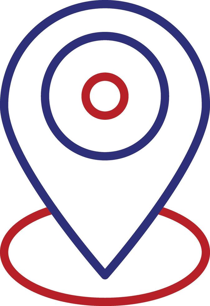 Pin Line Two Color Icon vector