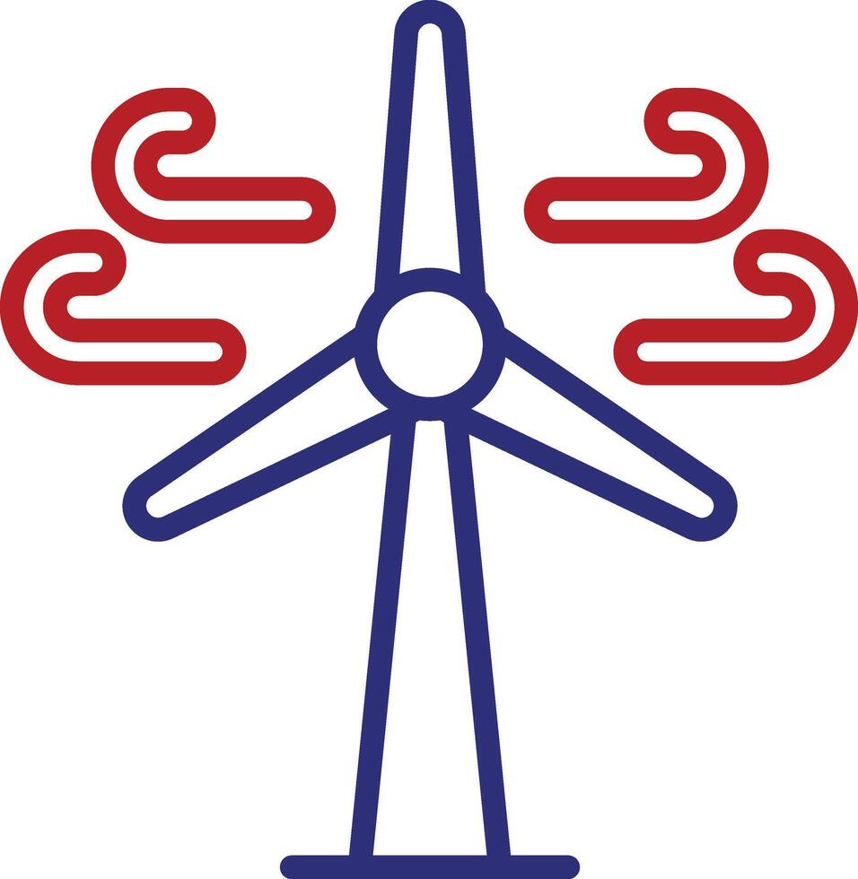 Wind Turbine Line Two Color Icon vector