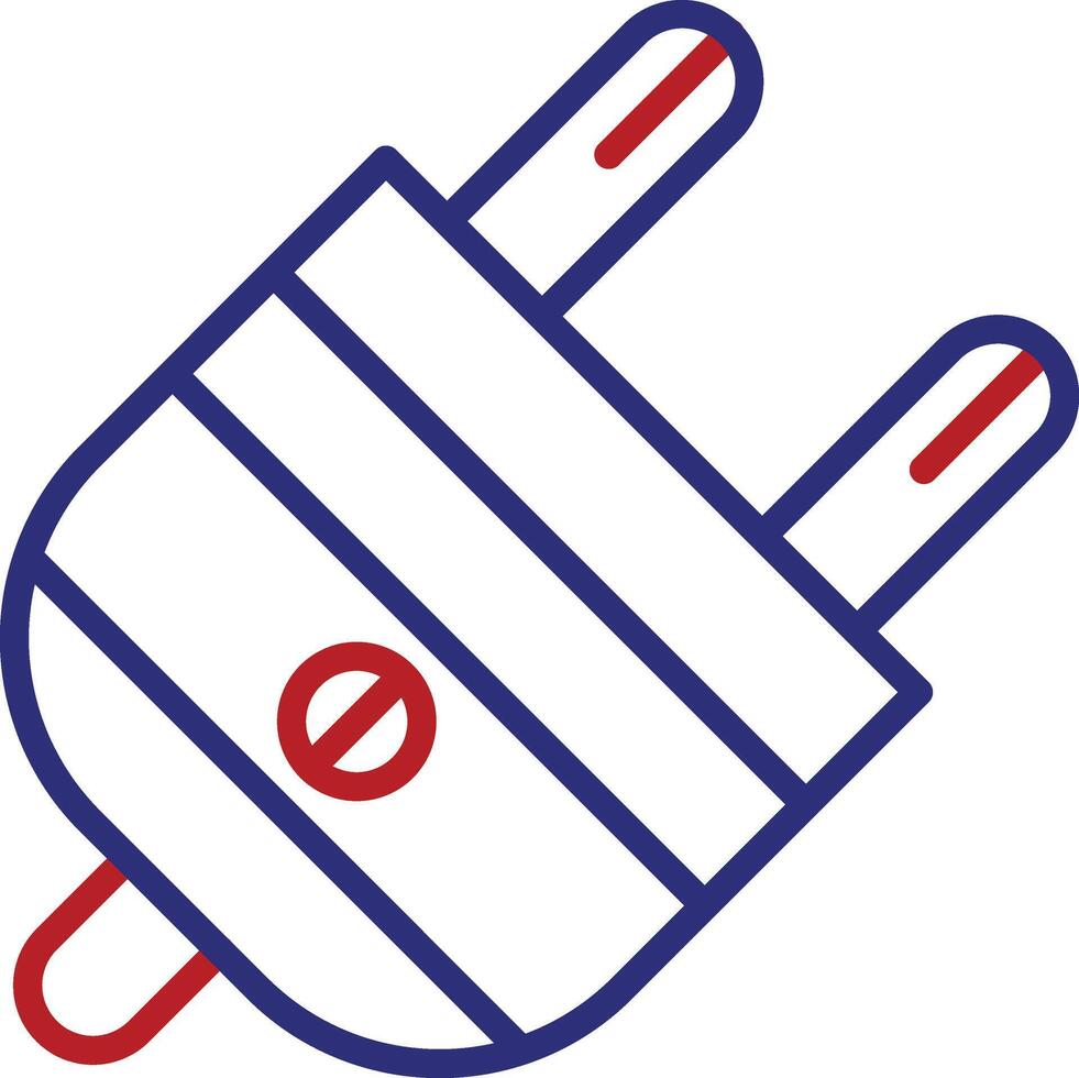 Plug Line Two Color Icon vector