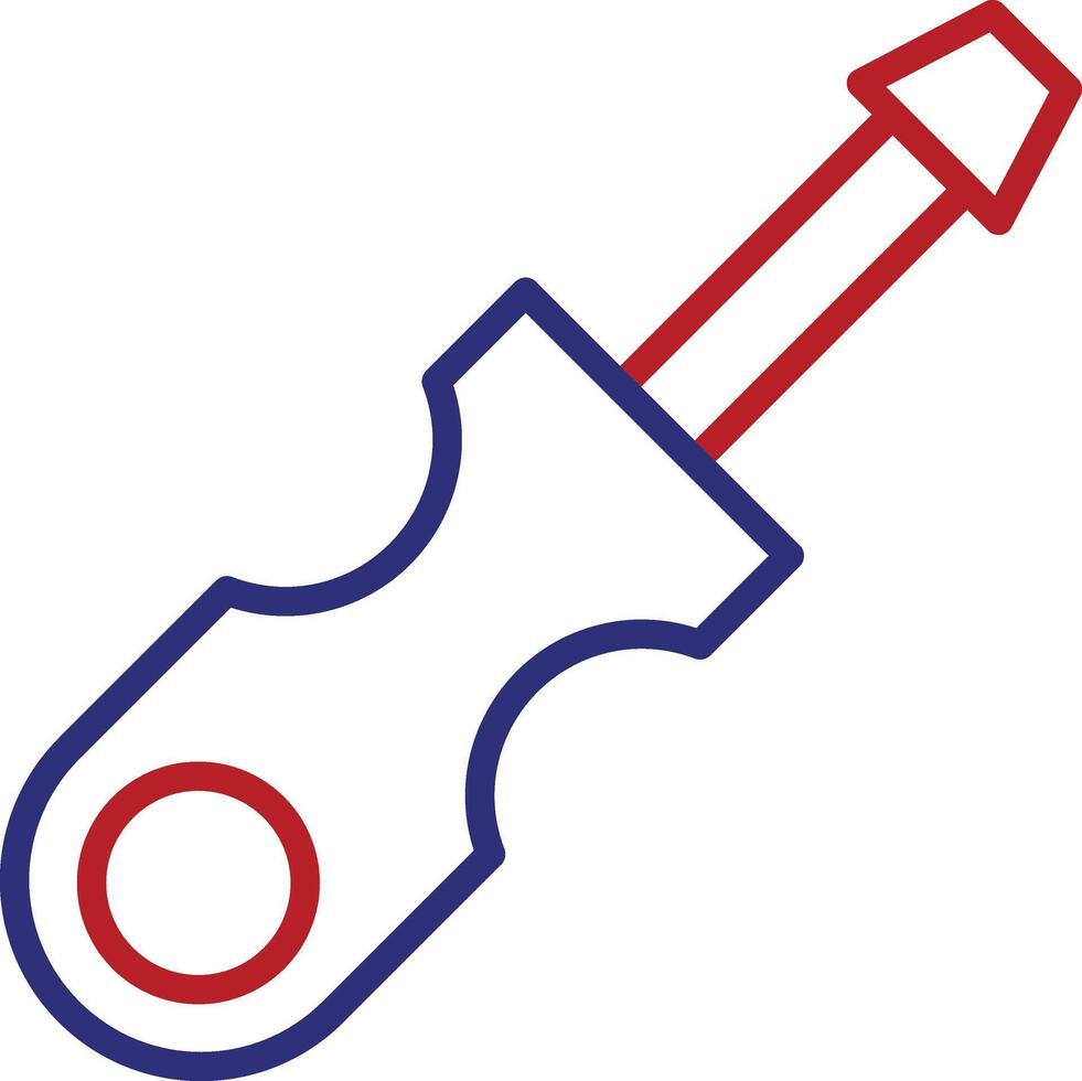 Screwdriver Line Two Color Icon vector