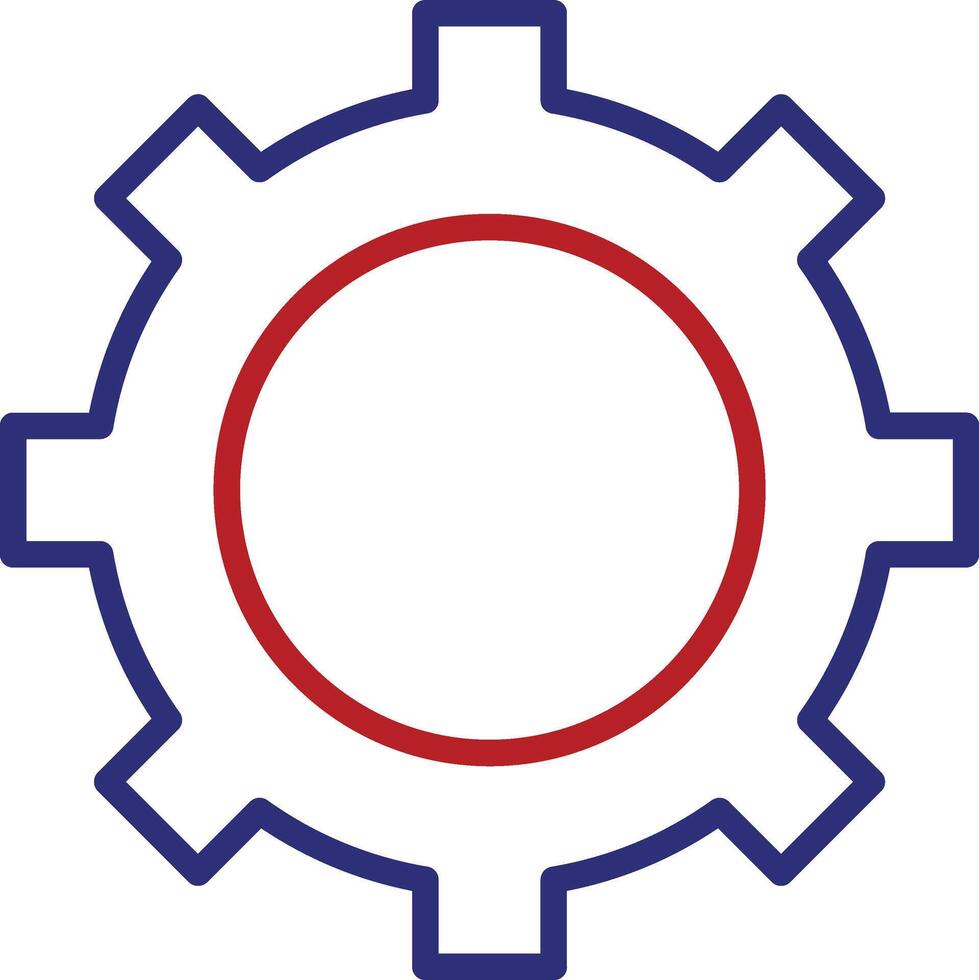 Gear Line Two Color Icon vector