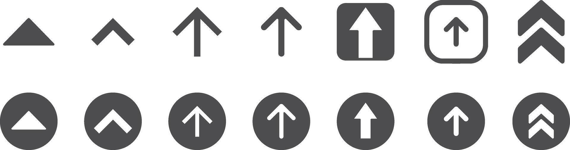 Arrow icon set cursor arrow up down and symbol icons. Modern simple solid arrows collection web design, mobile apps, interface minimal flat, solid line left right top bottom direction path way media vector