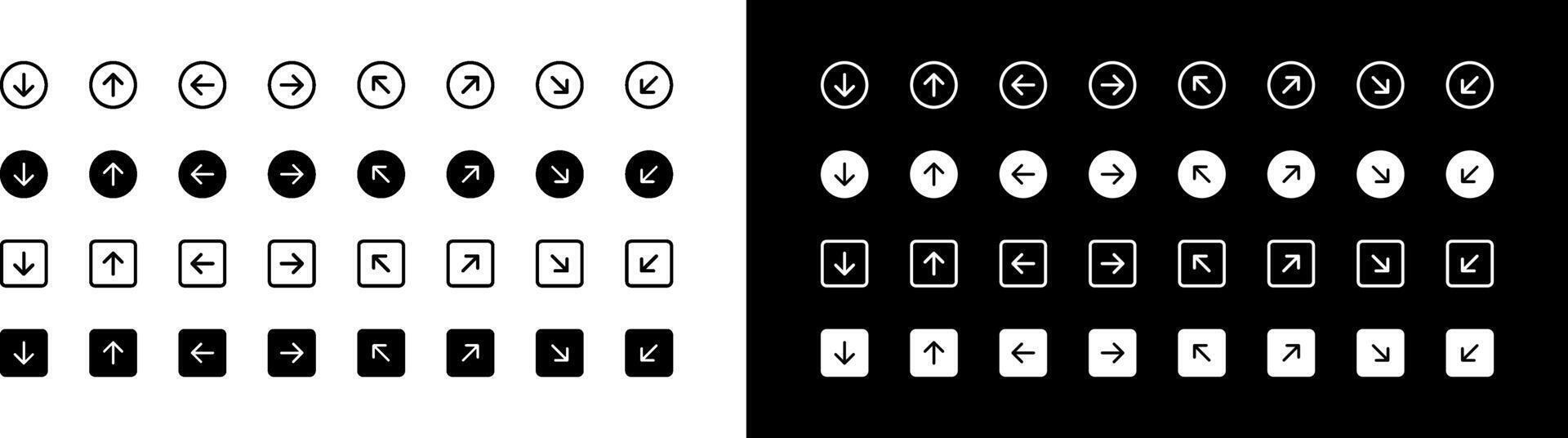 Arrow icon. Big set of flat arrows. Collection of concept arrows for web design, mobile apps, interface. Modern simple minimal flat, solid line monochrome, plain left right top bottom direction vector