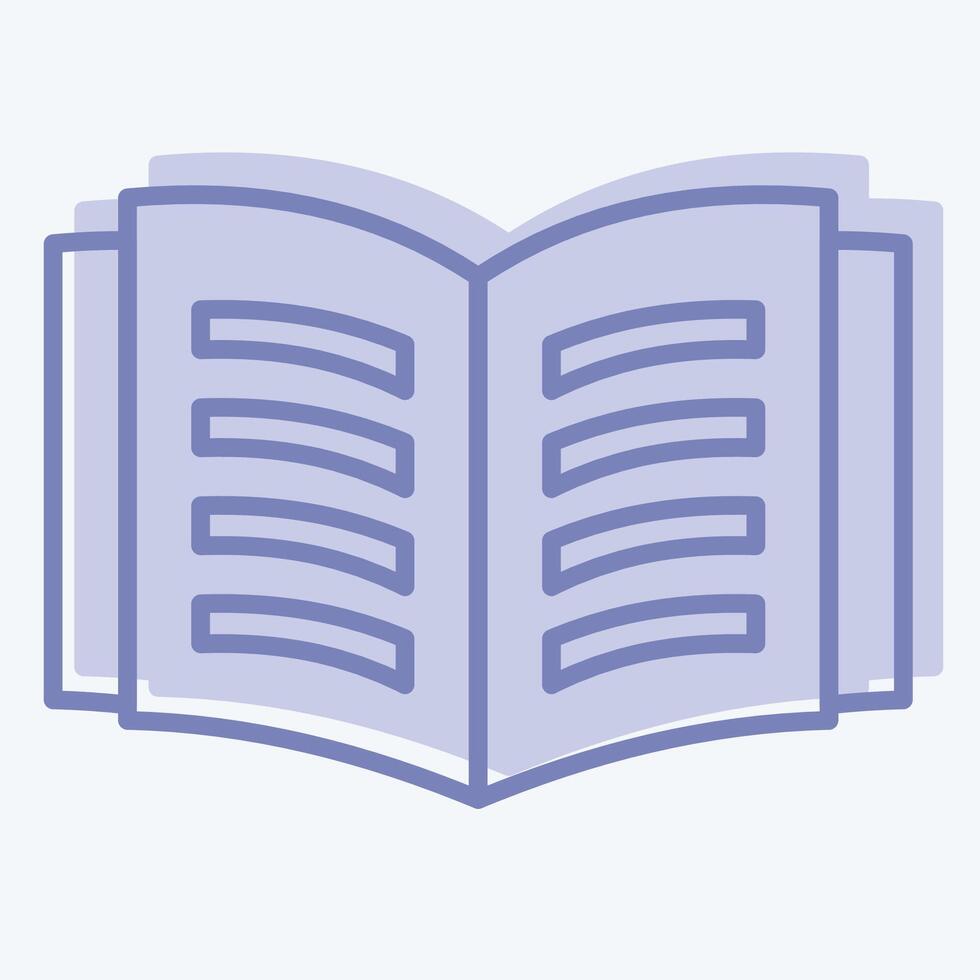 Icon Open Book. related to Book symbol. two tone style. simple design illustration vector
