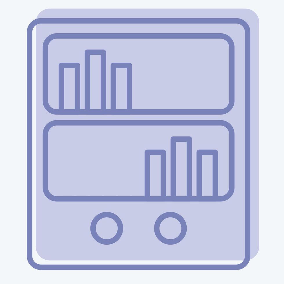 Icon Book Shelf. related to Book symbol. two tone style. simple design illustration vector