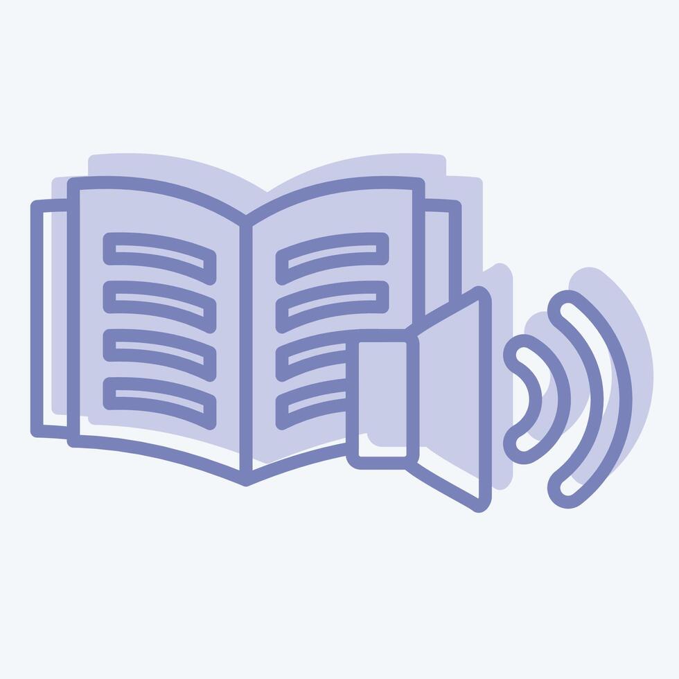 Icon Audio Book. related to Book symbol. two tone style. simple design illustration vector