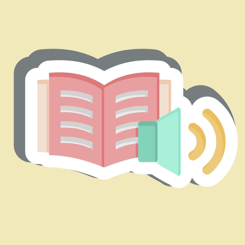 Sticker Audio Book. related to Book symbol. simple design illustration vector
