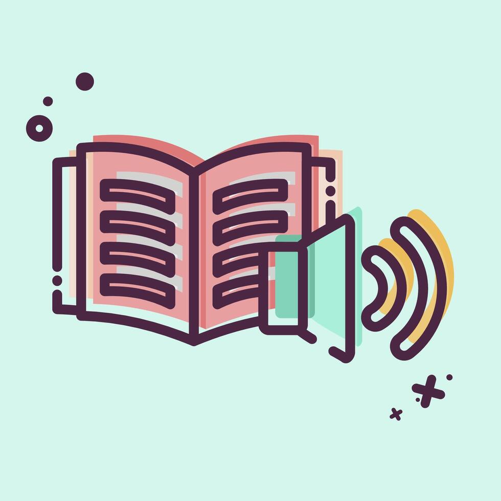 Icon Audio Book. related to Book symbol. MBE style. simple design illustration vector
